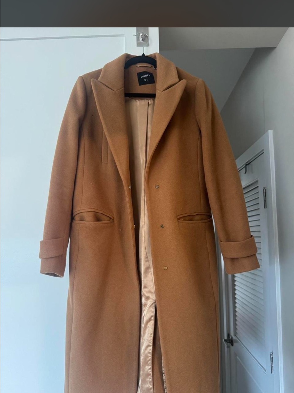Men's Camel Wool Blend Long Coat